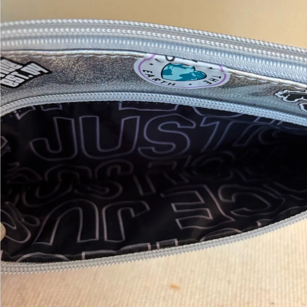 Justice Colorful Glitter Pencil Case 2 zip pouches. Back to School! 🍎 NWT
